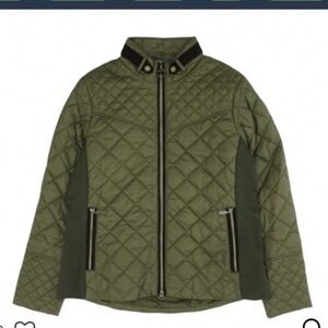 Barbour Olive Green Grassmere Quilted Jacket Women USA Size 12 NWT